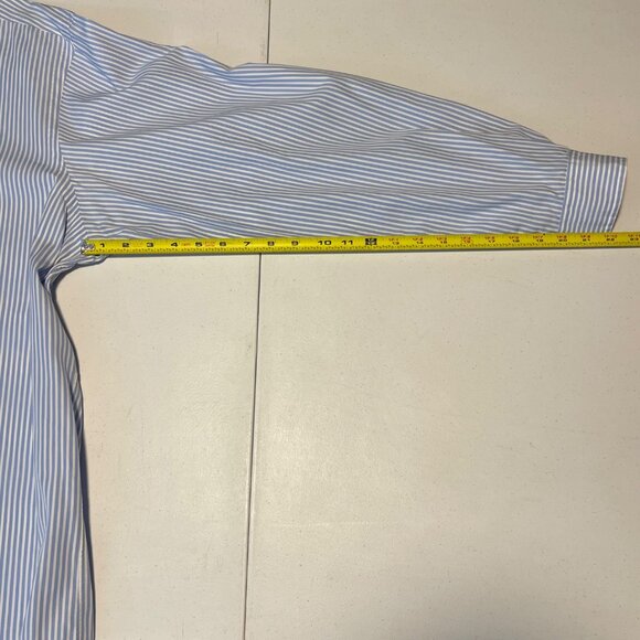 Ralph Lauren Blue & White Striped Button-Up Long Sleeve Shirt Mens L Classic Fit - Picture 13 of 14